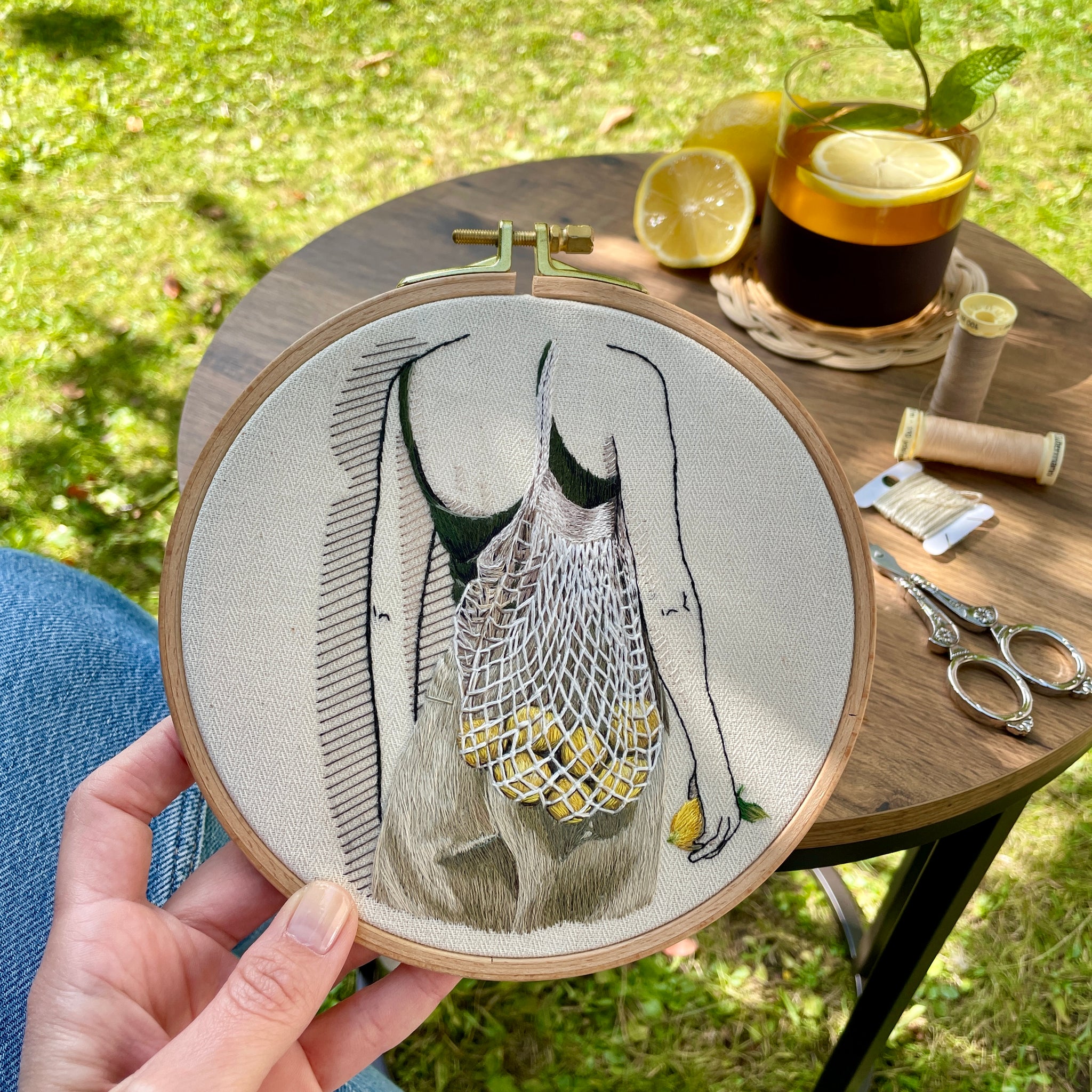 Boho Series no.2 Lemons in A Net Bag-RESERVED